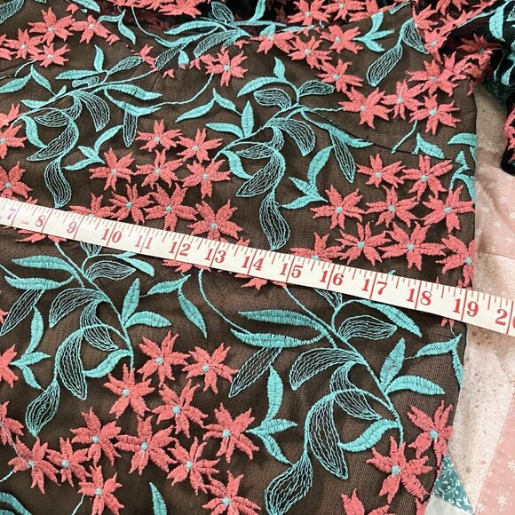 Elliatt Dress Womens Floral Lace Pink Blue Trumpet Bell Sleeve Mod Retro Wedding - Picture 9 of 12